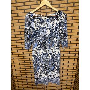 Tahari Blue And White Dress‎ Size 4